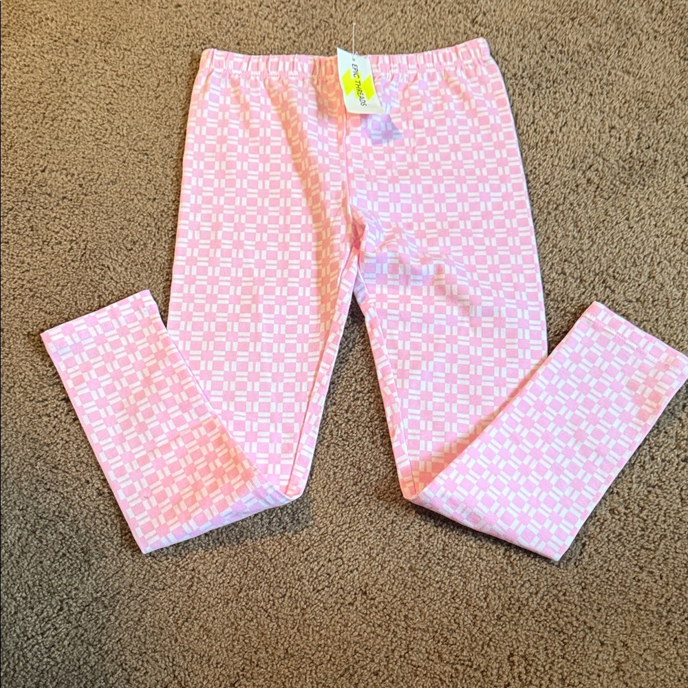 Epic Threads Pink Patterned Kids Girls Leggings Size M 10-12 NWT. Adorable